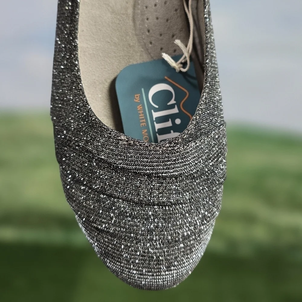 CLIFFS by WHITE MOUNTAIN | Clara METALLIC SHIMMER LOW WEDGE BALLET FLATS